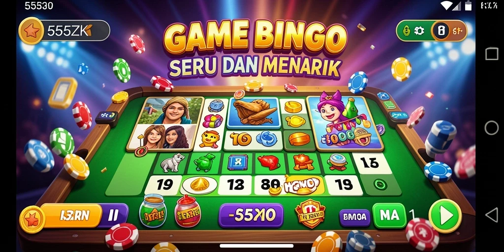 Tampilan utama gameplay seru Bingo di 555ZK.