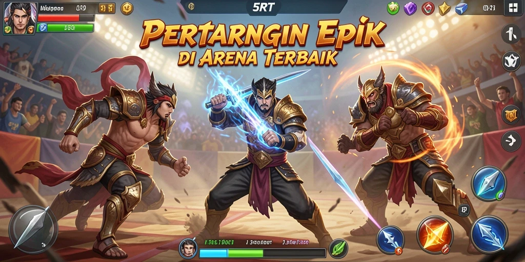 Tangkapan layar gameplay 5RT menampilkan pertarungan karakter yang menarik.