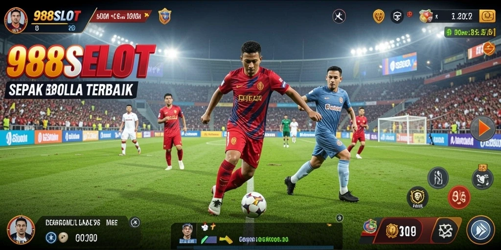 Tangkapan layar gameplay <strong>988SLOT</strong> dengan aksi sepatu bola yang mendebarkan.