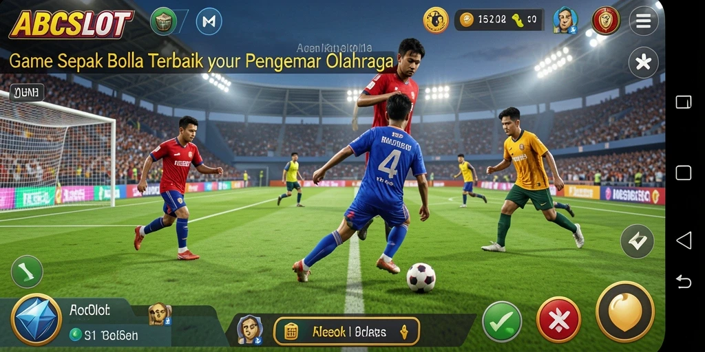 Tampilan seru gameplay <strong>ABCSLOT</strong> saat pertandingan sepak bola berlangsung.