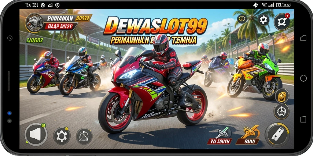 Gameplay mendebarkan dalam balap motor di DEWASLOT99.