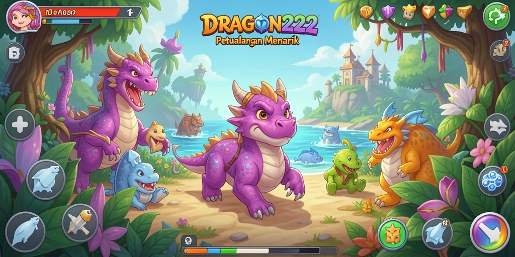 Tangkapan layar DRAGON222 menunjukkan gameplay yang penuh warna dan interaktif.