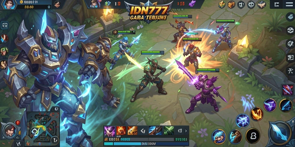 Screenshot menunjukkan pertarungan seru antara tim dalam IDN777.