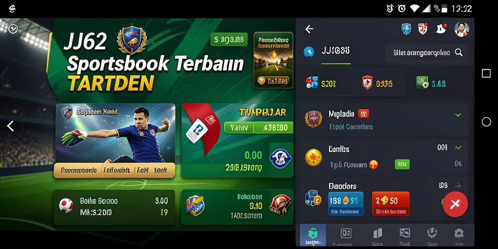 Screenshot gameplay dari aplikasi Sportsbook JJ62 yang menampilkan taruhan langsung.