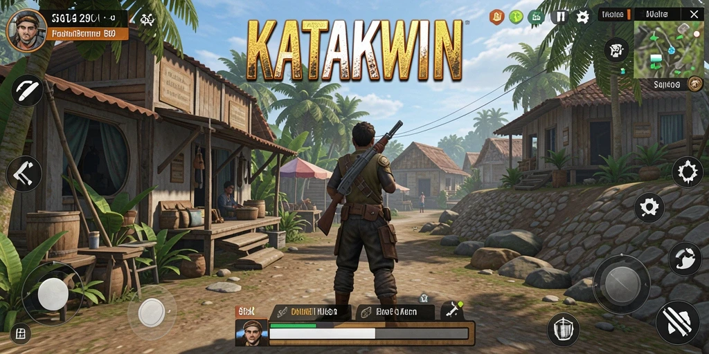 Tampilan gameplay KATAKWIN yang menarik dan interaktif.