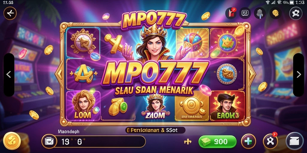 Tampilan utama gameplay MPO777 dengan mesin slot yang menakjubkan.