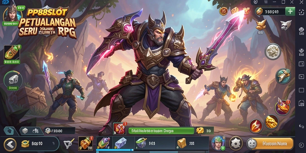Gameplay PP88SLOT dengan pertarungan seru dan petualangan epik.