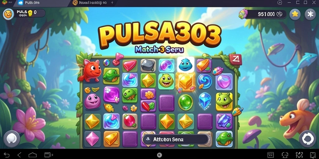 Screenshot gameplay PULSA303 yang menampilkan serunya bermain Match-3.