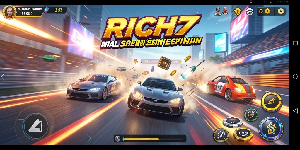 Tampilan menarik dari RICH7 saat balapan dengan mobil cepat.