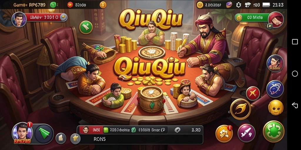 Screenshot gameplay RP6789 menunjukkan suasana seru QiuQiu.