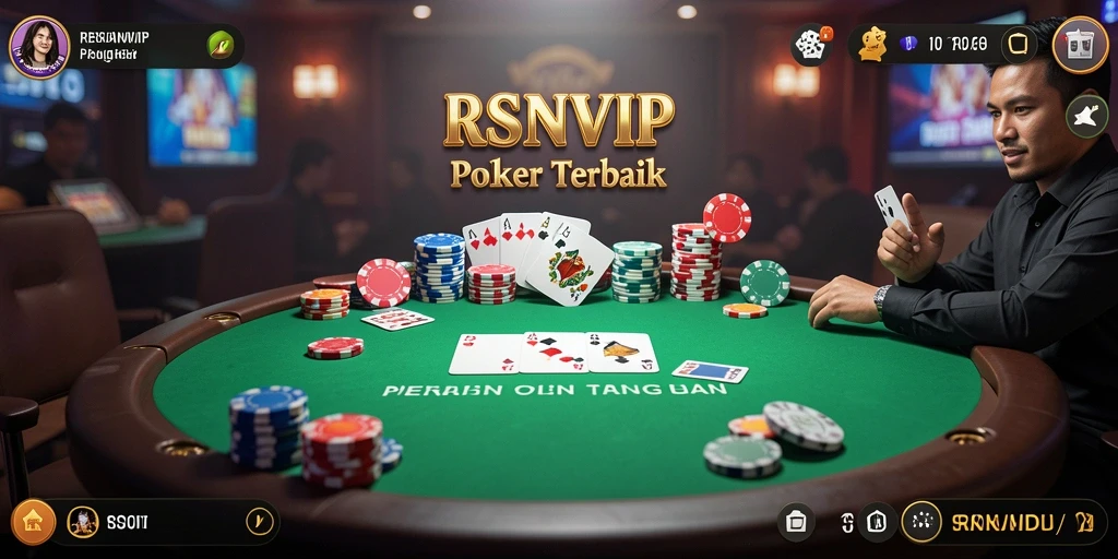Tampilan gameplay Poker yang mendebarkan di RSNVIP.