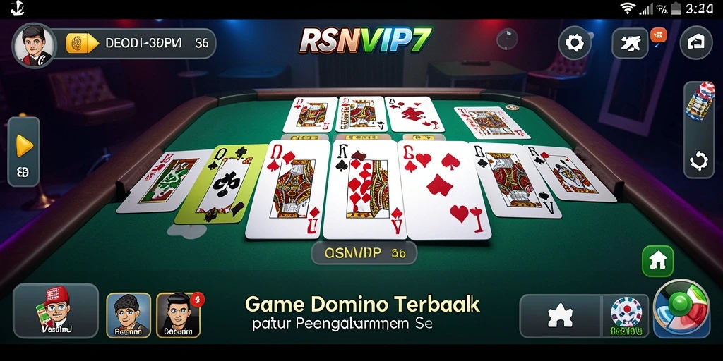 Screenshot gameplay RSNVIP7 menampilkan momen seru dalam permainan Domino.