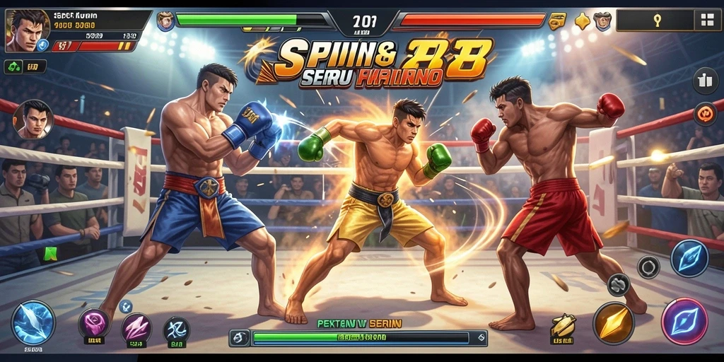 Gameplay SPIN88 yang mendebarkan dengan pertarungan intens.