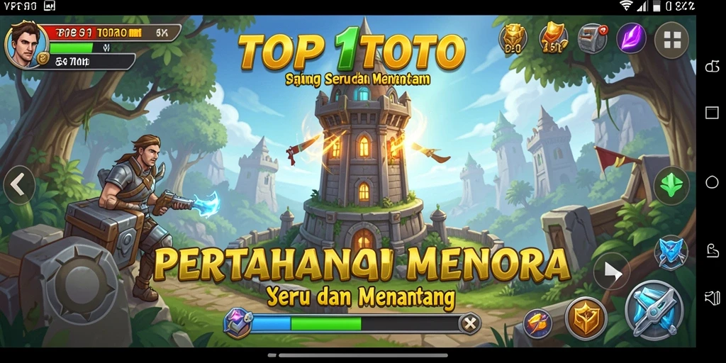 Tampilan aksi seru dalam game Tower Defense TOP1TOTO.